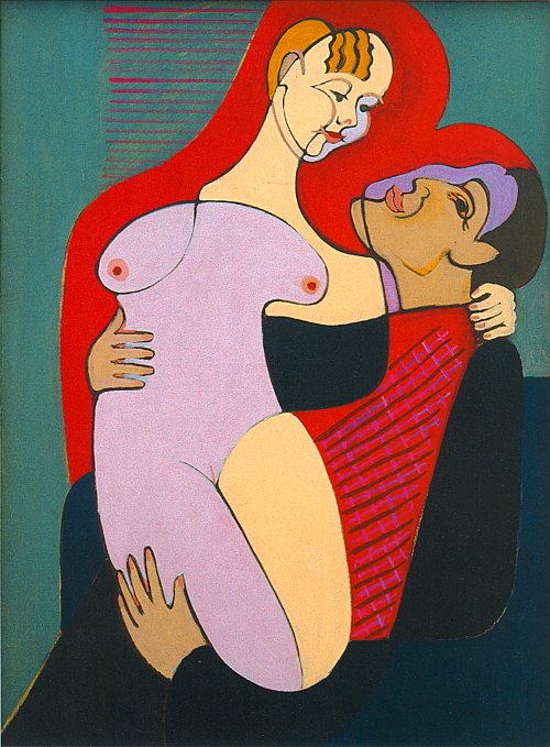 Ernst Ludwig Kirchner Grosses Liebespaar Ehepaar Hembus Wandbild